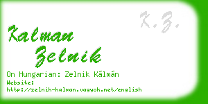 kalman zelnik business card