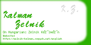 kalman zelnik business card